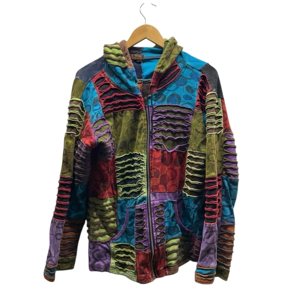 Rising International Nepa Patchwork Zip Up Hoodie